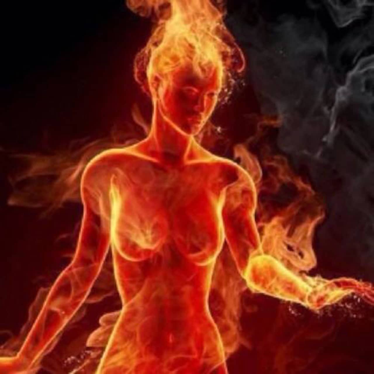 burning woman